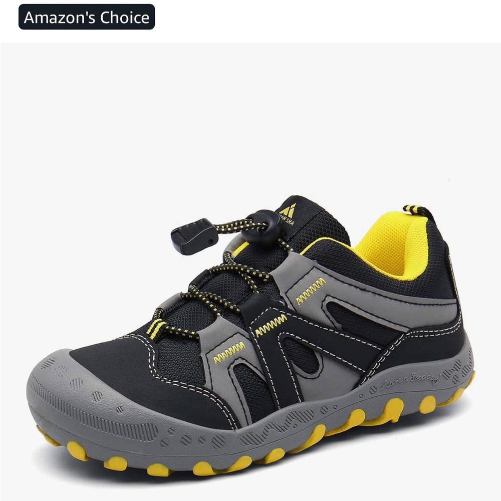 Mishansha Black and Yellow Sneakers Rugged Trail Design